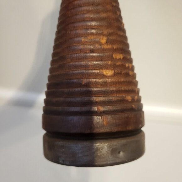 2 - Antique Wood Metal Textile Industrial Beehive Candle Spool Bobbin Spindles - Picture 6 of 14